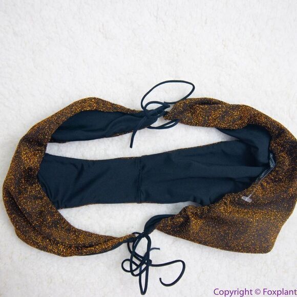 NEW It's Now Cool Gathered Tie Pant bikini Lurex, M - Picture 8 of 12